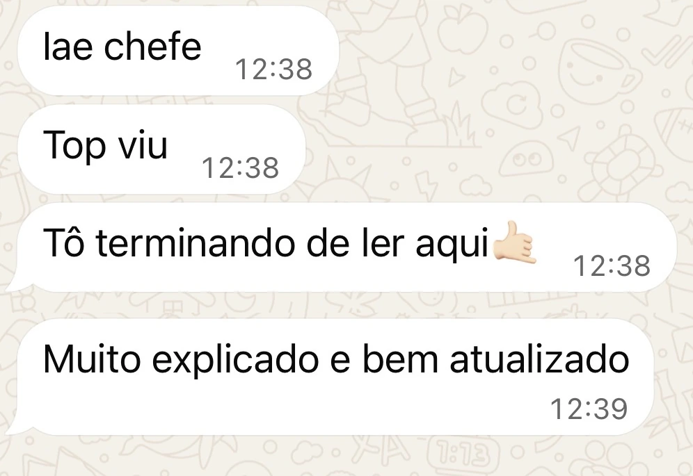 Depoimento real de um leitor do guia, com identidade preservada